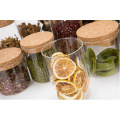 Haonai borosilicate glass jar glass storage jar glass food jar with wooden or bamboo lid